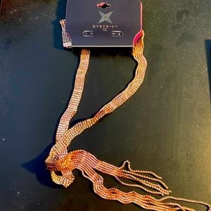 Long gold with bling necklace